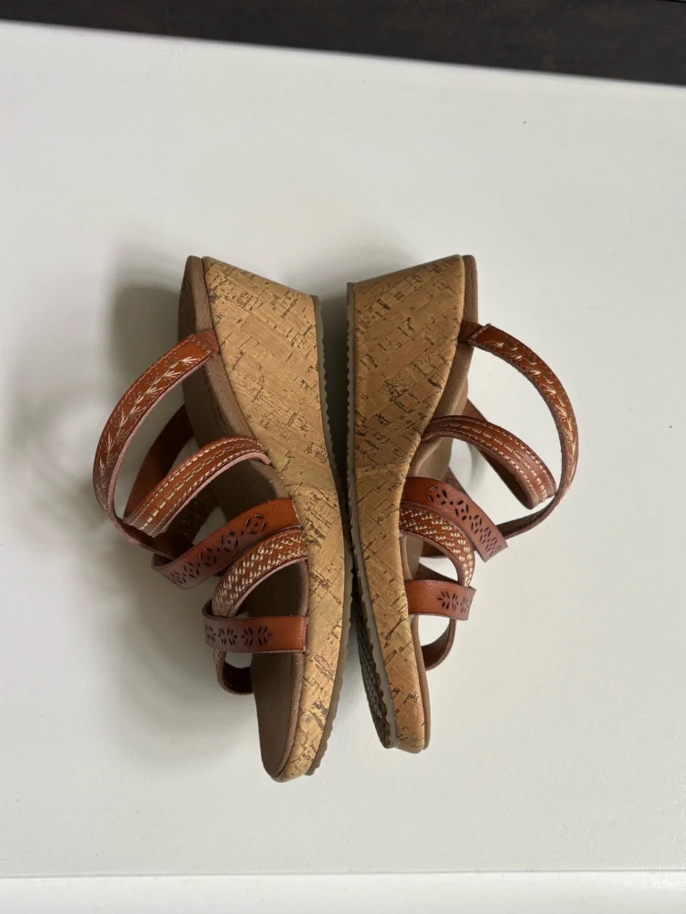 Skechers Beverlee Tiger Posse Strappy Slide Wedges Size 8